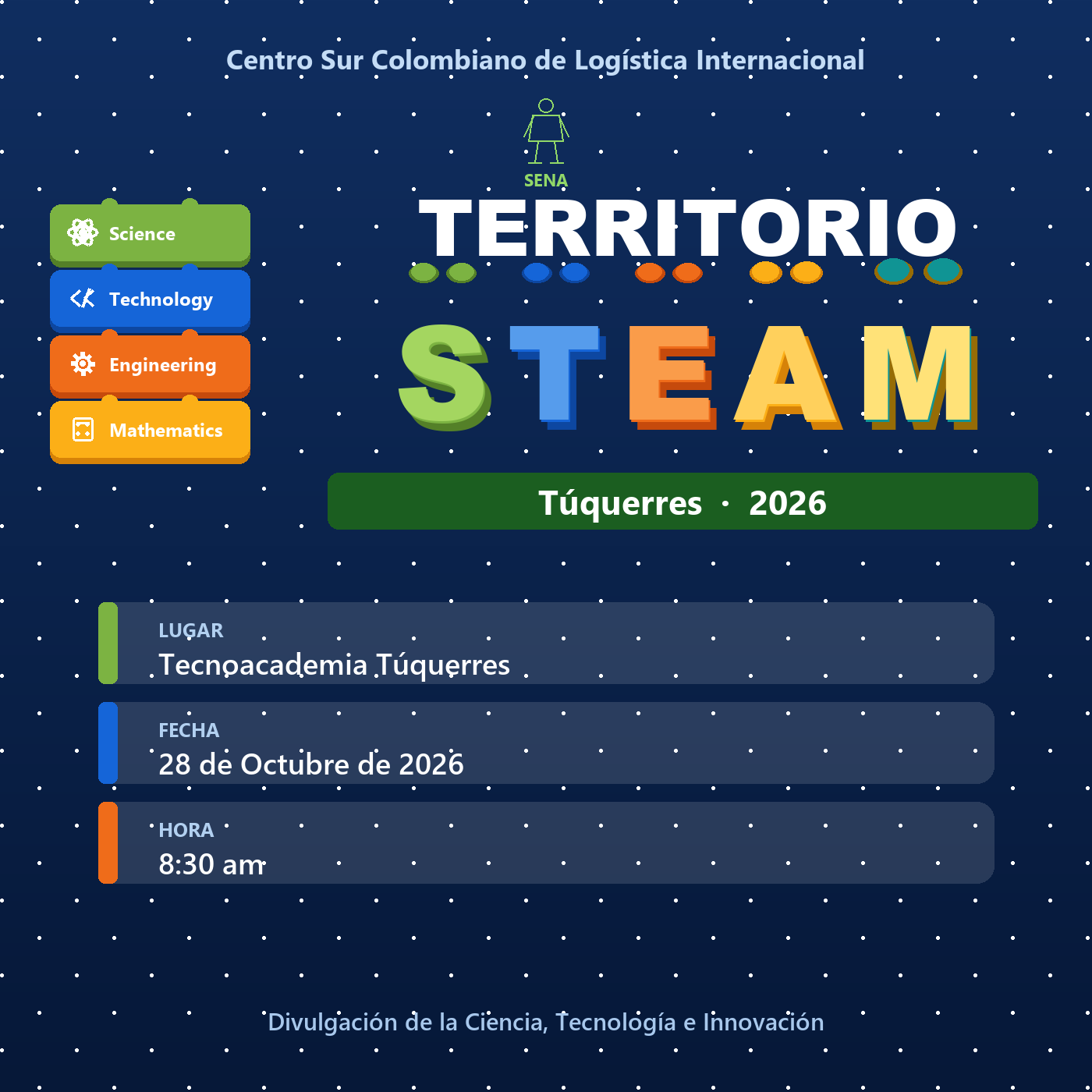 Pieza gráfica de Territorio STEAM 2026 para redes sociales